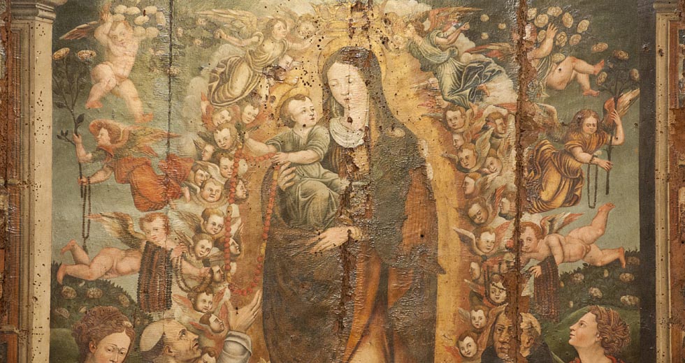 Scopri Modica - en Pala cinquecentesca della Madonna del Rosario Maddalena Migliore